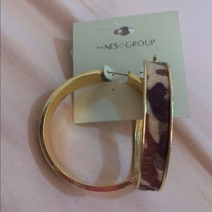 Faux Fur Hooped Earrings NWT